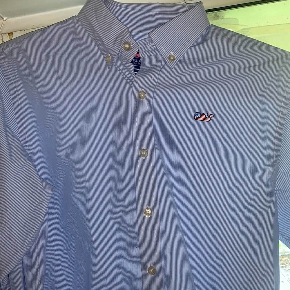 Vineyard Vines USA Whale Shirt Button Down Boys L (20)